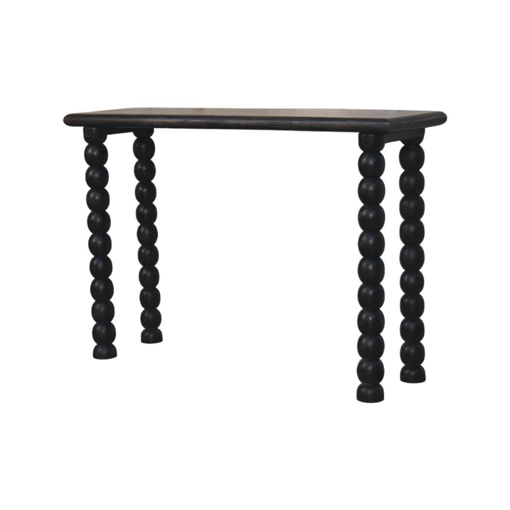 Spindle Linear Console Table | Solid Mango Wood | Sculptural Legs