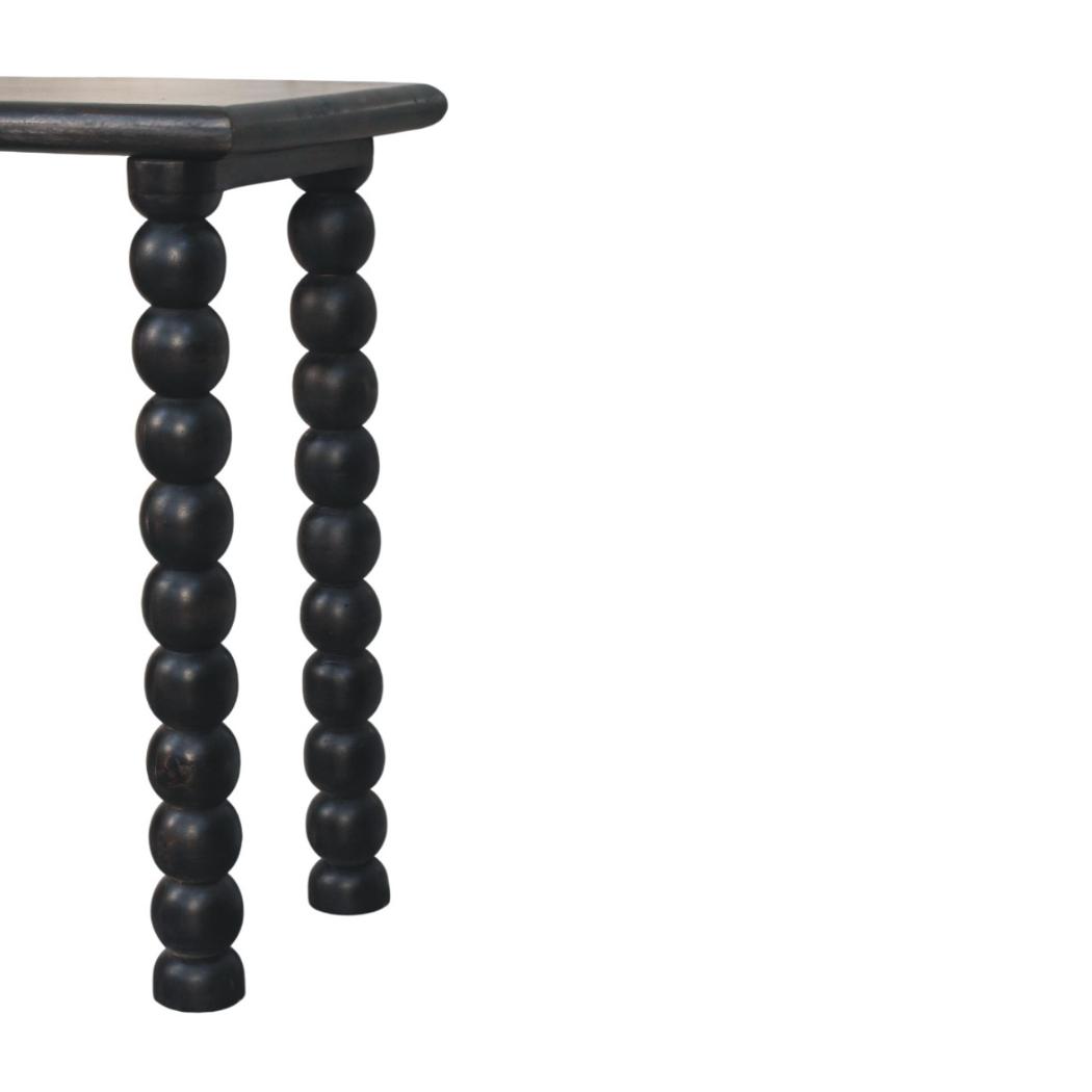 Spindle Linear Console Table | Solid Mango Wood | Sculptural Legs