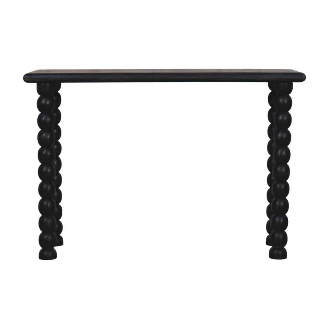 Spindle Linear Console Table | Solid Mango Wood | Sculptural Legs