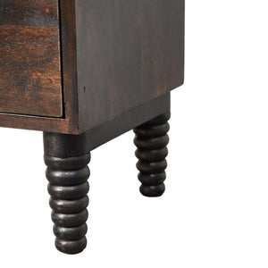 Spindle Mocha Bedside Table | Warm Finish | Classic Bedroom Furniture