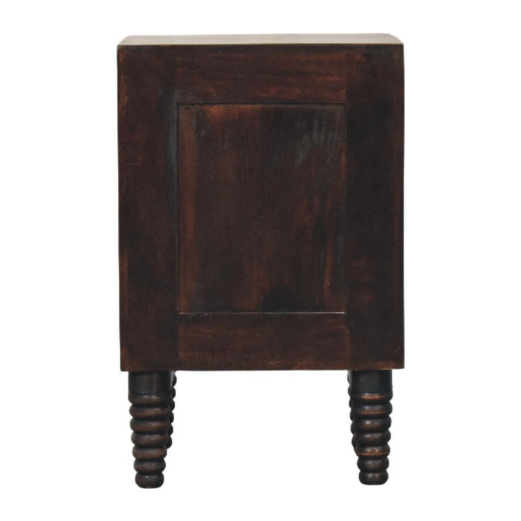 Spindle Mocha Bedside Table | Warm Finish | Classic Bedroom Furniture
