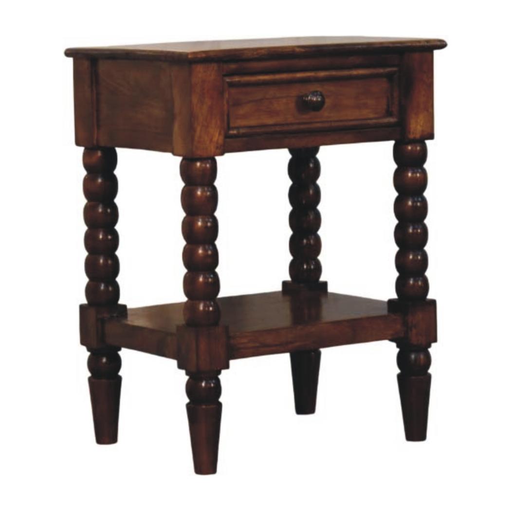 Spindle One-Drawer Side Table | Textured Accent Furniture