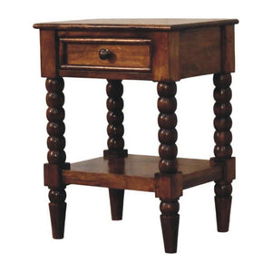 Spindle One-Drawer Side Table | Textured Accent Furniture