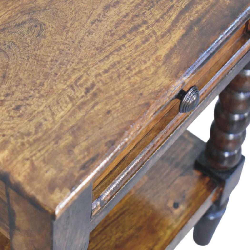 Spindle One-Drawer Side Table | Textured Accent Furniture