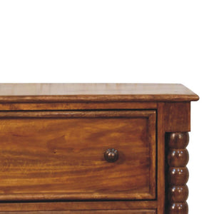 Spindle Three-Drawer Chest | Textured Bedroom Storage