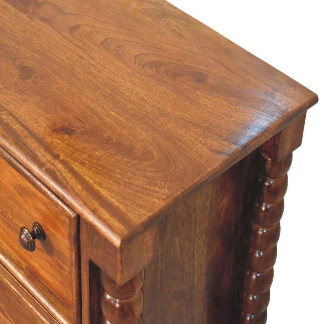 Spindle Three-Drawer Chest | Textured Bedroom Storage