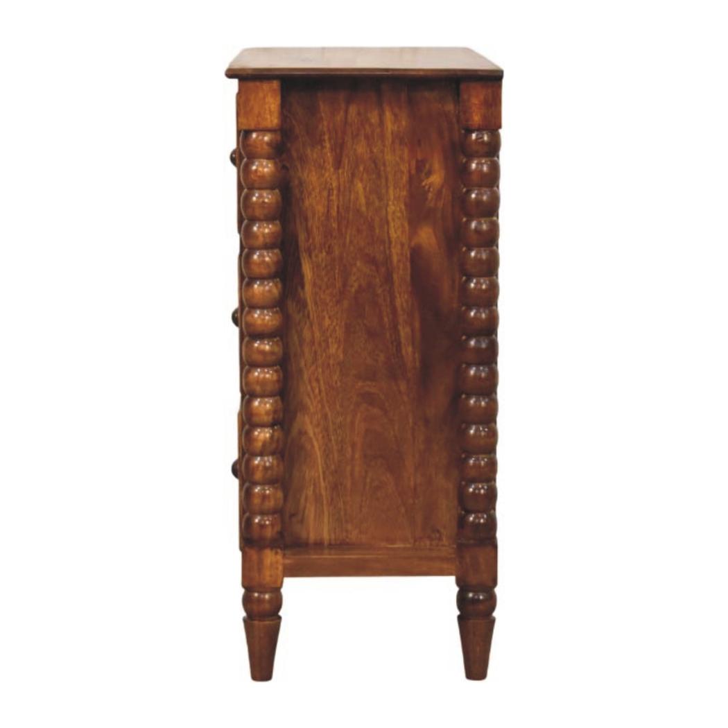 Spindle Three-Drawer Chest | Textured Bedroom Storage