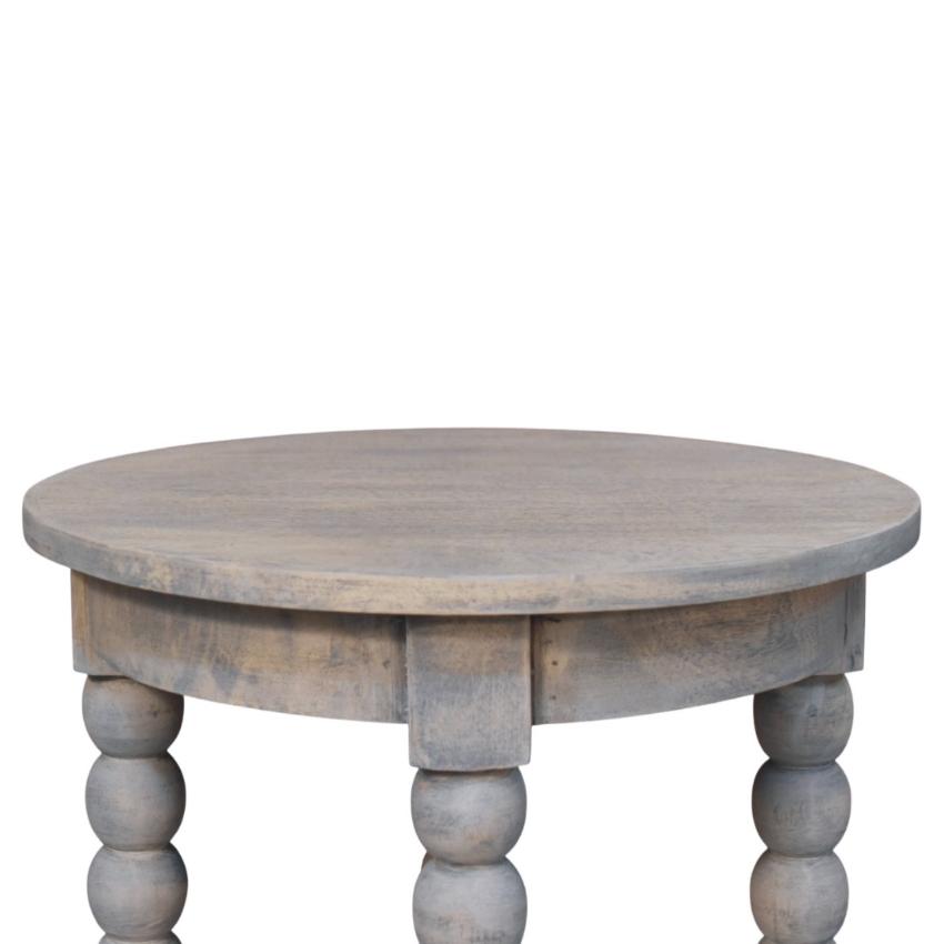 Spindle Washed Round Table | Solid Wood Accent Table