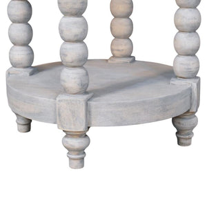 Spindle Washed Round Table | Solid Wood Accent Table