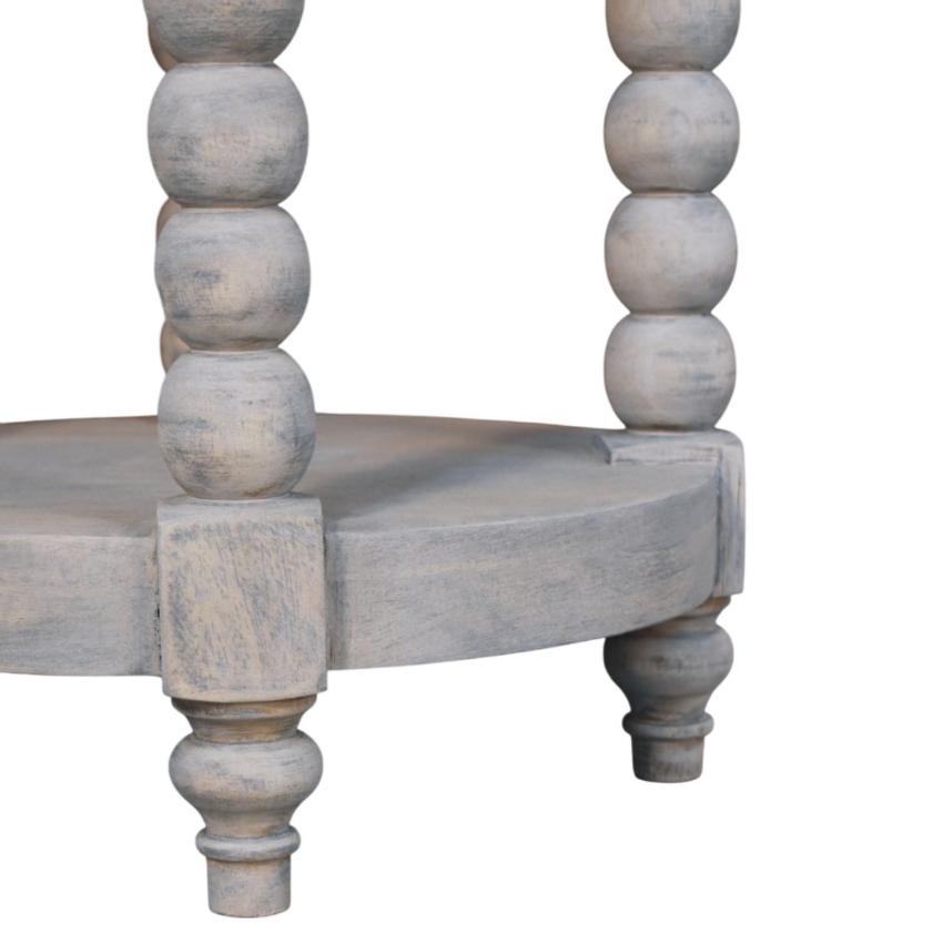 Spindle Washed Round Table | Solid Wood Accent Table