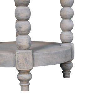Spindle Washed Round Table | Solid Wood Accent Table