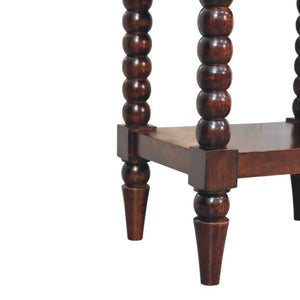 Spindle Winewood Bedside Table | Dark Wood Nightstand