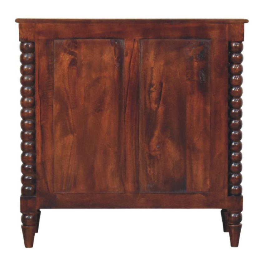 Spindle Winewood Chest | Solid Wood Drawers | Warm Timber Storage