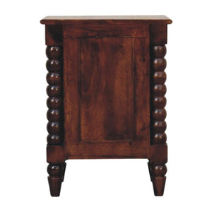 Spindle Winewood Nightstand | Turned Detail Bedside | Rich Timber Finish