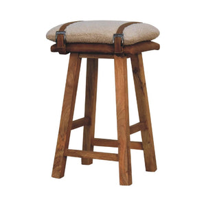 Strapped Bar Stool | Woven Detail Counter Seating | Contemporary Accent Design