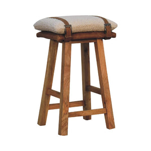 Strapped Bar Stool | Woven Detail Counter Seating | Contemporary Accent Design