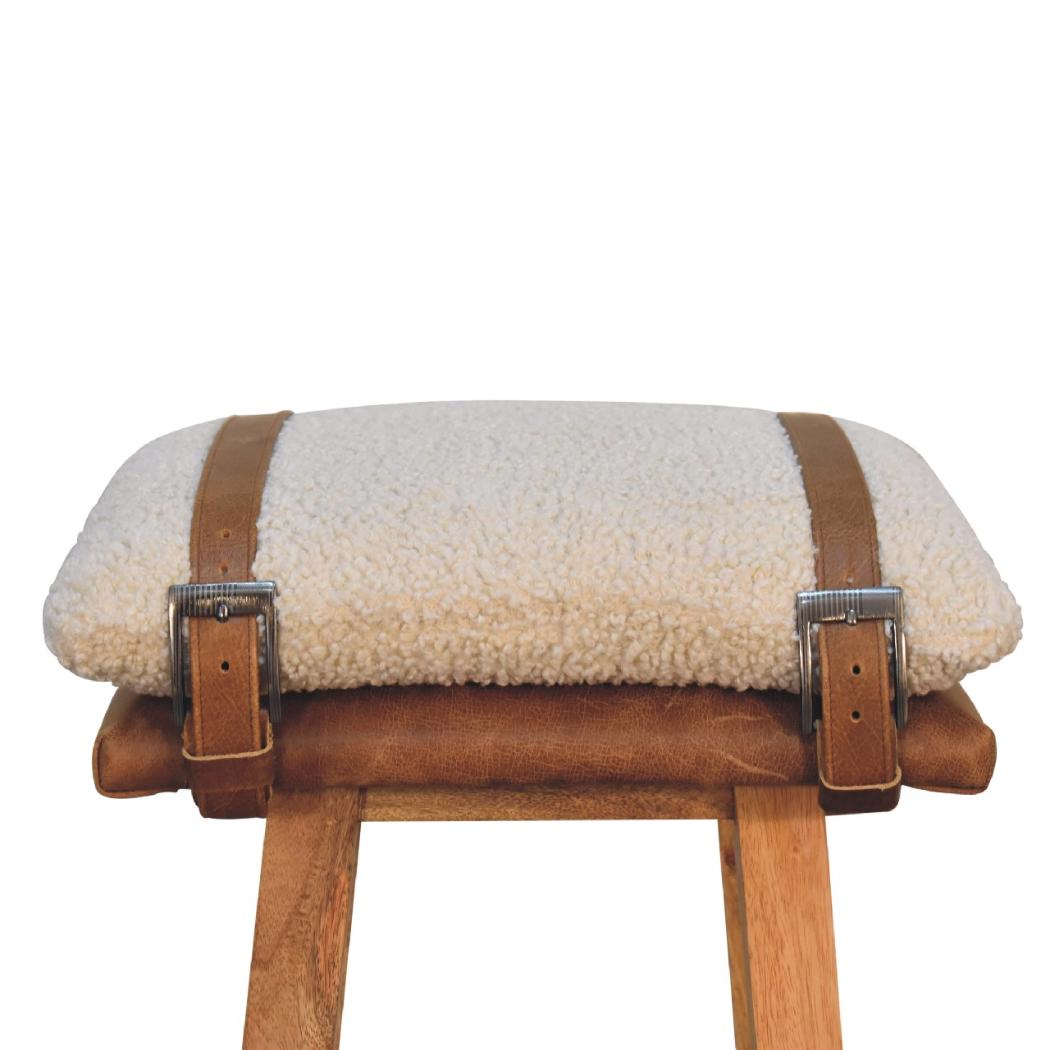 Strapped Bar Stool | Woven Detail Counter Seating | Contemporary Accent Design
