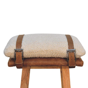 Strapped Bar Stool | Woven Detail Counter Seating | Contemporary Accent Design