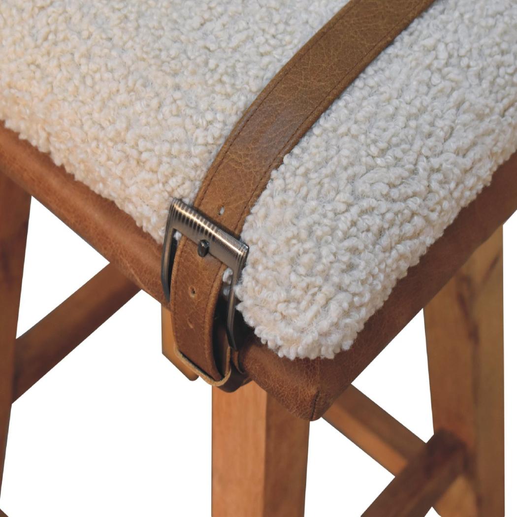 Strapped Bar Stool | Woven Detail Counter Seating | Contemporary Accent Design