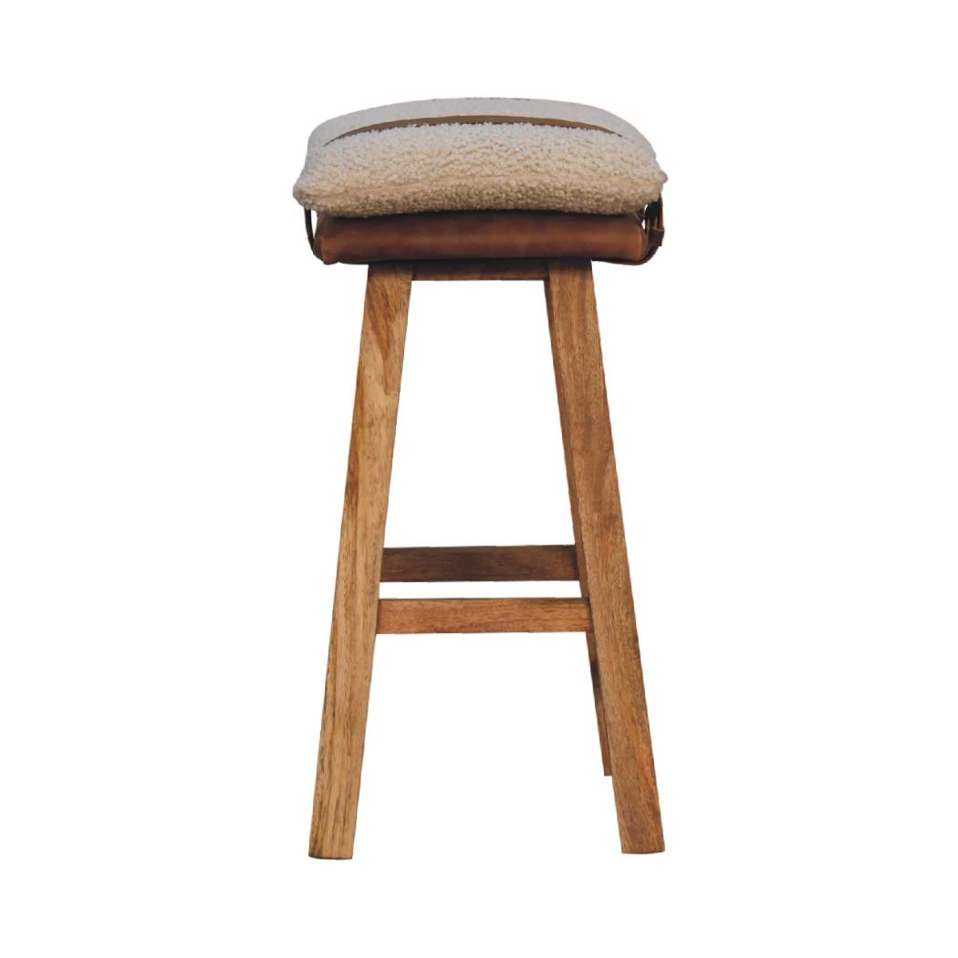 Strapped Bar Stool | Woven Detail Counter Seating | Contemporary Accent Design