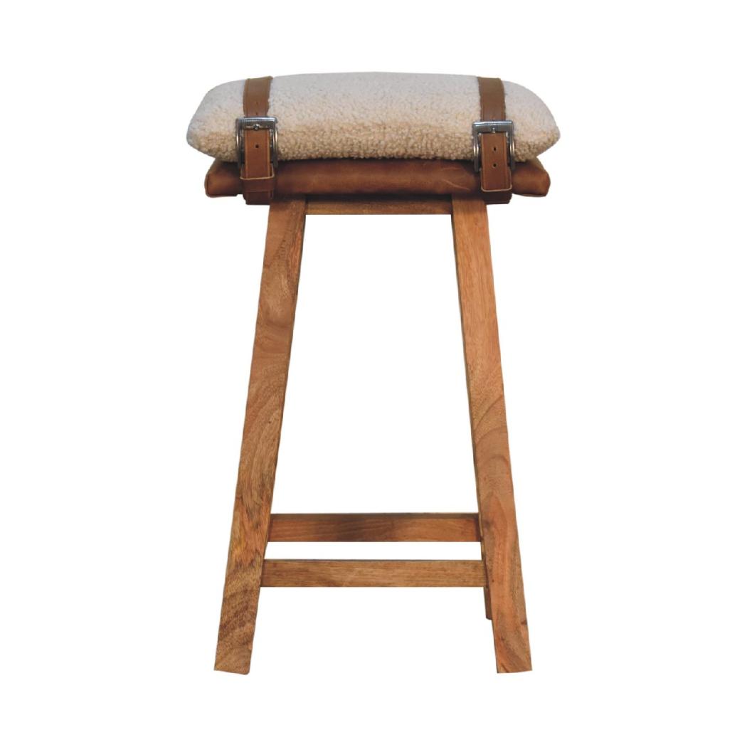 Strapped Bar Stool | Woven Detail Counter Seating | Contemporary Accent Design