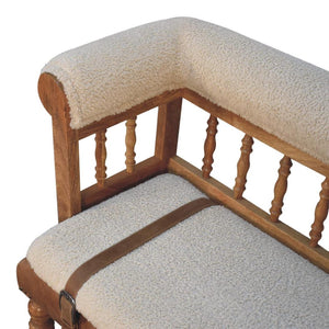 Strapped Hallway Bench | Woven Detail Entryway Seat | Contemporary Accent Furniture
