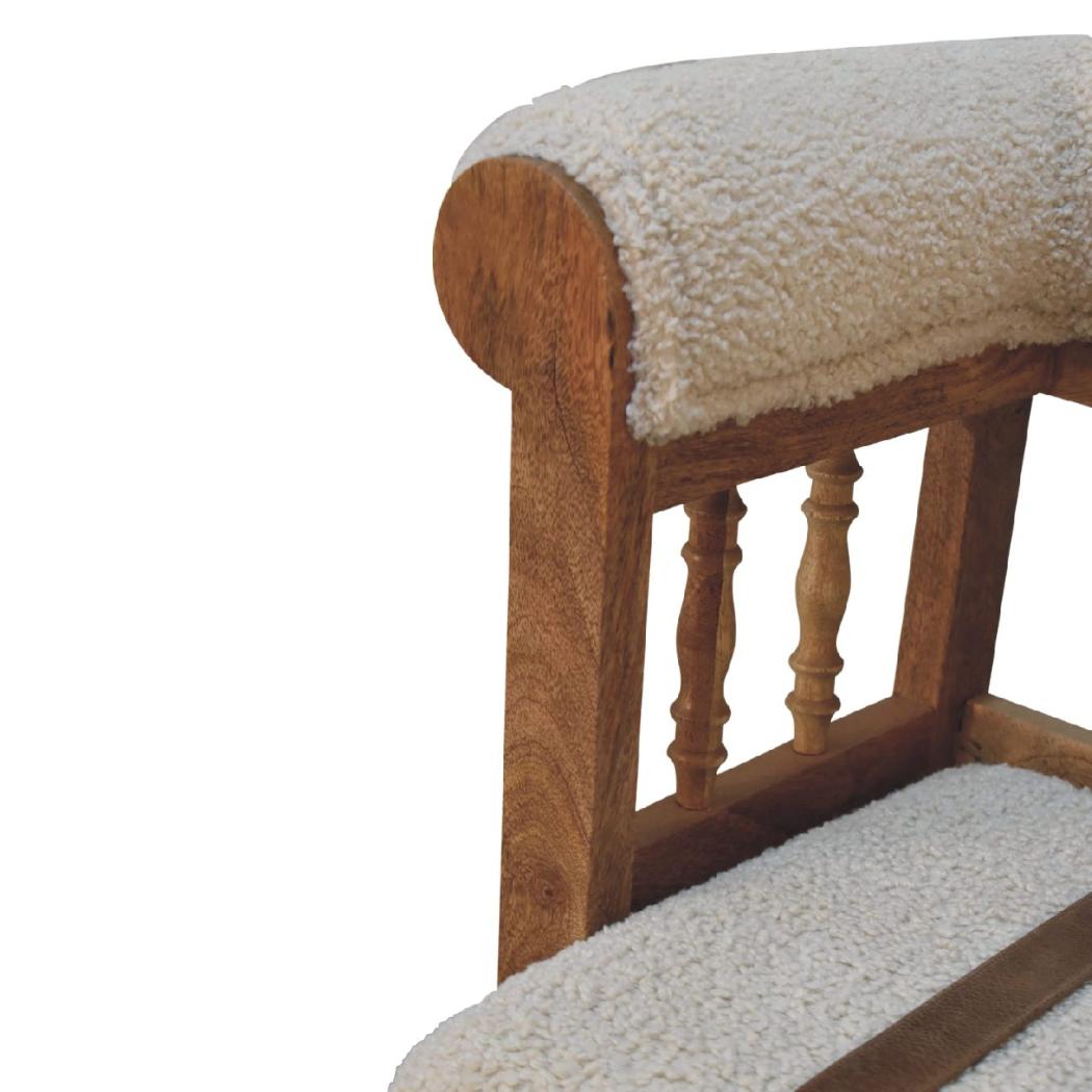 Strapped Hallway Bench | Woven Detail Entryway Seat | Contemporary Accent Furniture