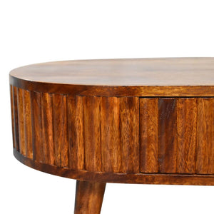 Stripe Chestnut Coffee Table | Solid Mango Wood | Textured Stripe Front