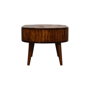 Stripe Chestnut Coffee Table | Solid Mango Wood | Textured Stripe Front