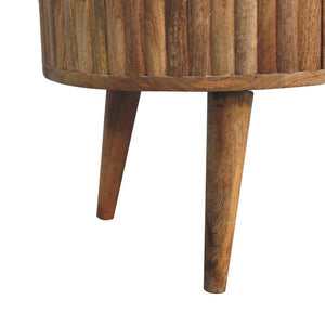 Stripe Coffee Table | Solid Mango Wood | Natural Wood Finish | Textured Stripe Detail