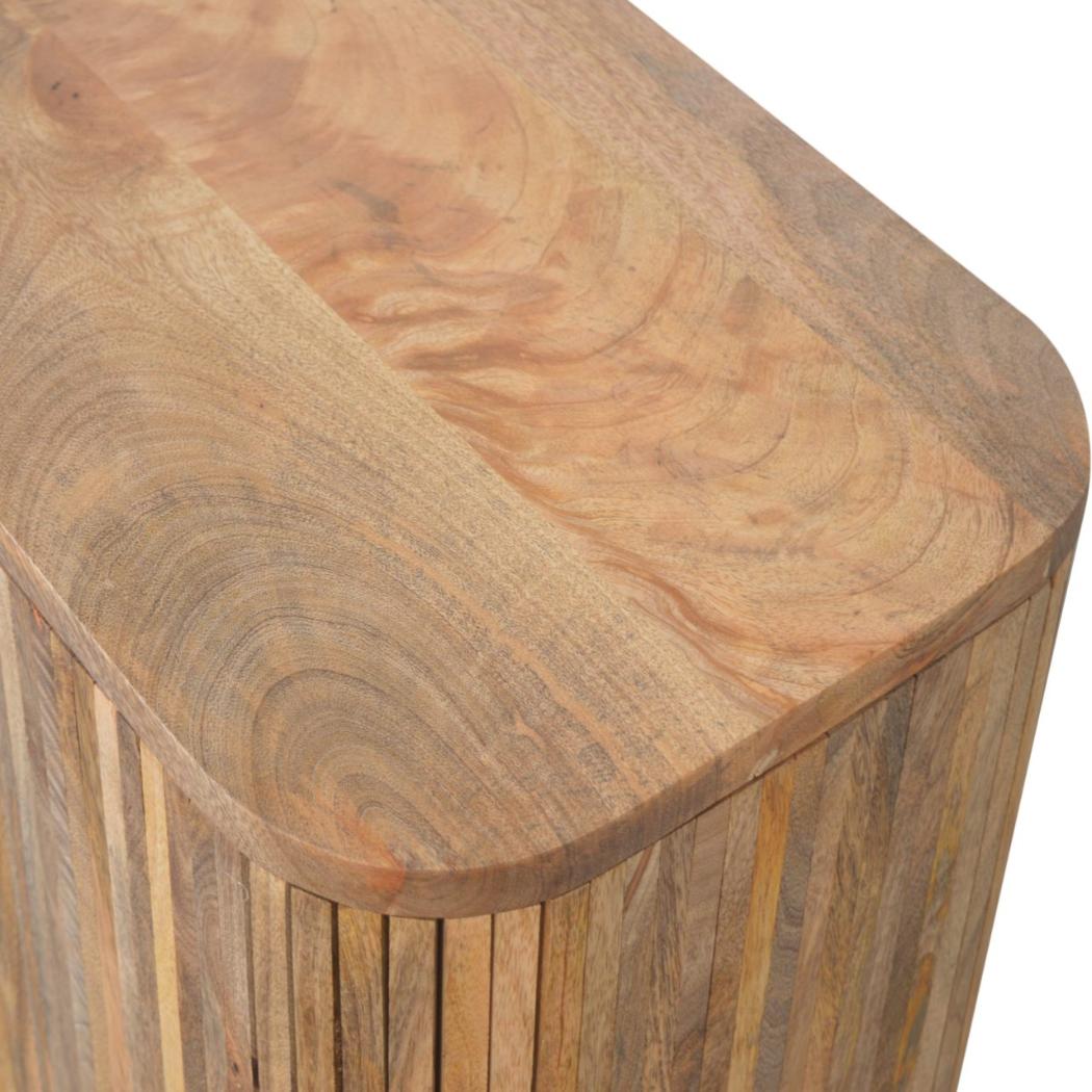 Stripe Storage Cabinet | Solid Mango Wood | Natural Finish | 2 Door Storage Cabinet
