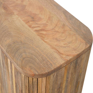 Stripe Storage Cabinet | Solid Mango Wood | Natural Finish | 2 Door Storage Cabinet