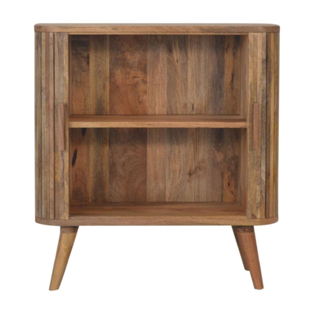 Stripe Storage Cabinet | Solid Mango Wood | Natural Finish | 2 Door Storage Cabinet
