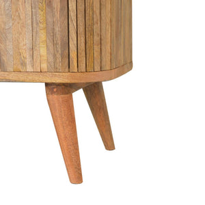 Stripe Storage Cabinet | Solid Mango Wood | Natural Finish | 2 Door Storage Cabinet
