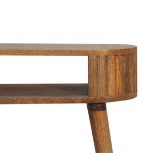 Stripe Writing Desk | Solid Mango Wood | Natural Wood Finish | Textured Stripe Detail