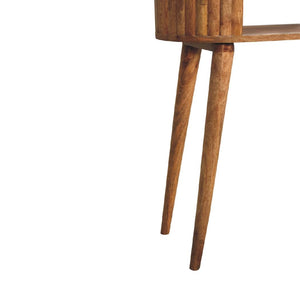 Stripe Writing Desk | Solid Mango Wood | Natural Wood Finish | Textured Stripe Detail
