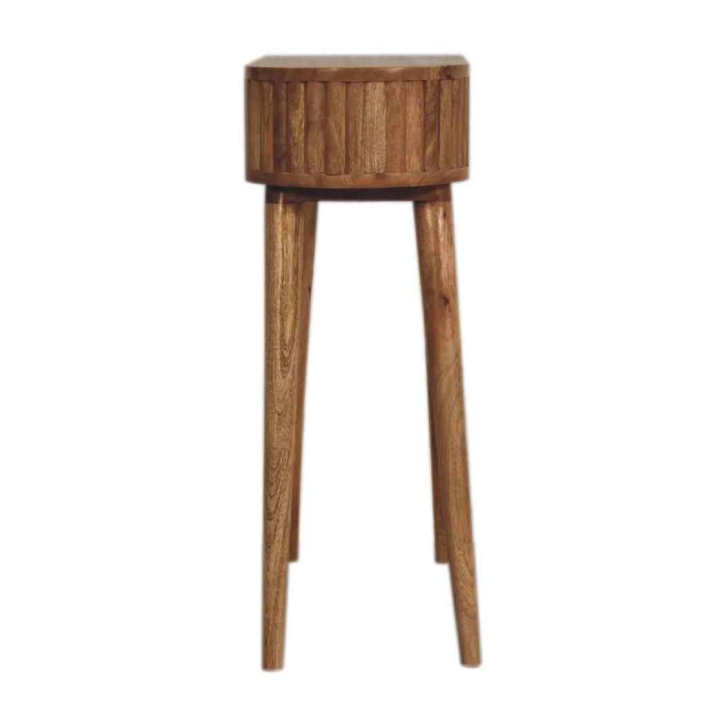 Stripe Writing Desk | Solid Mango Wood | Natural Wood Finish | Textured Stripe Detail