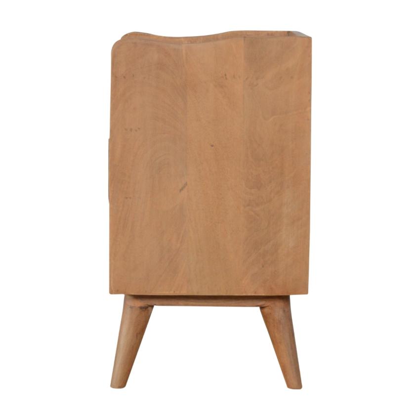 Sun-Bleached Mango Wood Bedside Table | 3 White Drawers | Nordic Legs