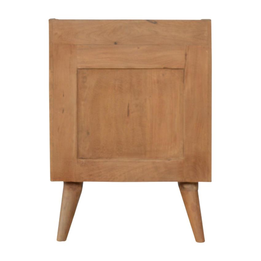 Sun-Bleached Mango Wood Bedside Table | 3 White Drawers | Nordic Legs
