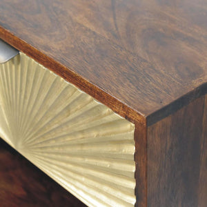 Sunburst Wall-Mounted Bedside Table | Floating Storage | Textured Design