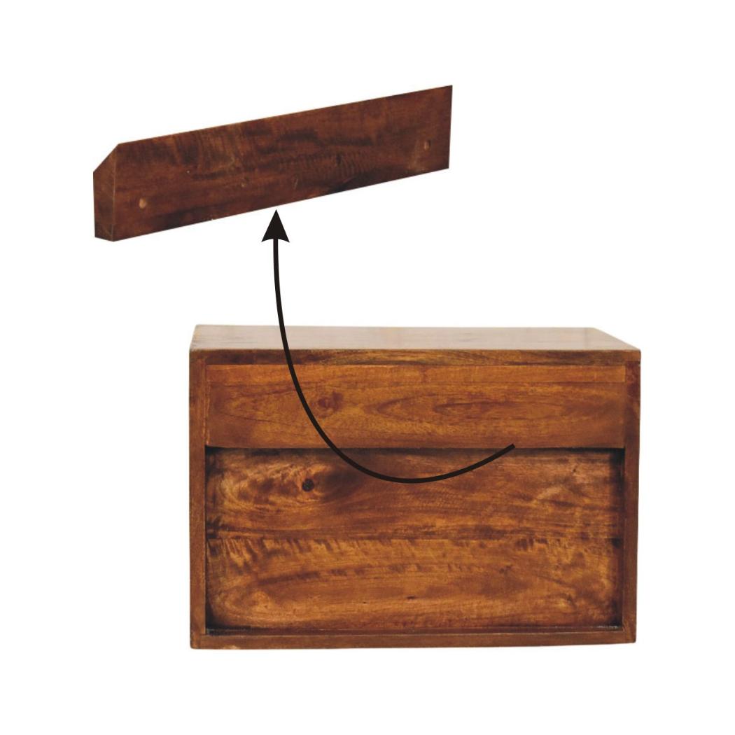 Sunburst Wall-Mounted Bedside Table | Floating Storage | Textured Design