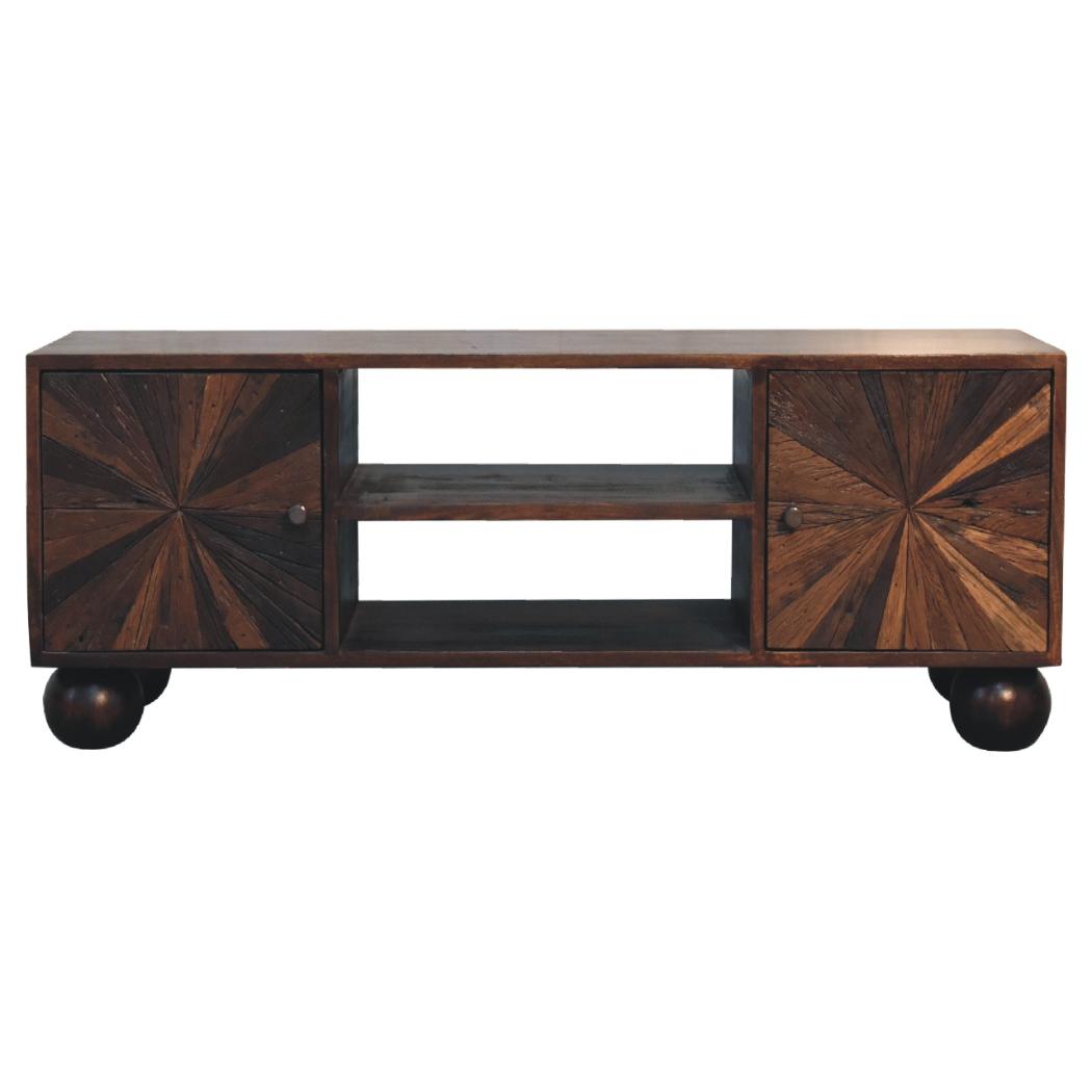 Sunrise Ball TV Unit | Walnut Finish | Sculptural Media Storage