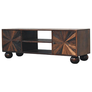 Sunrise Ball TV Unit | Walnut Finish | Sculptural Media Storage