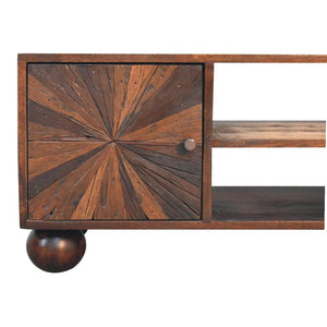 Sunrise Ball TV Unit | Walnut Finish | Sculptural Media Storage