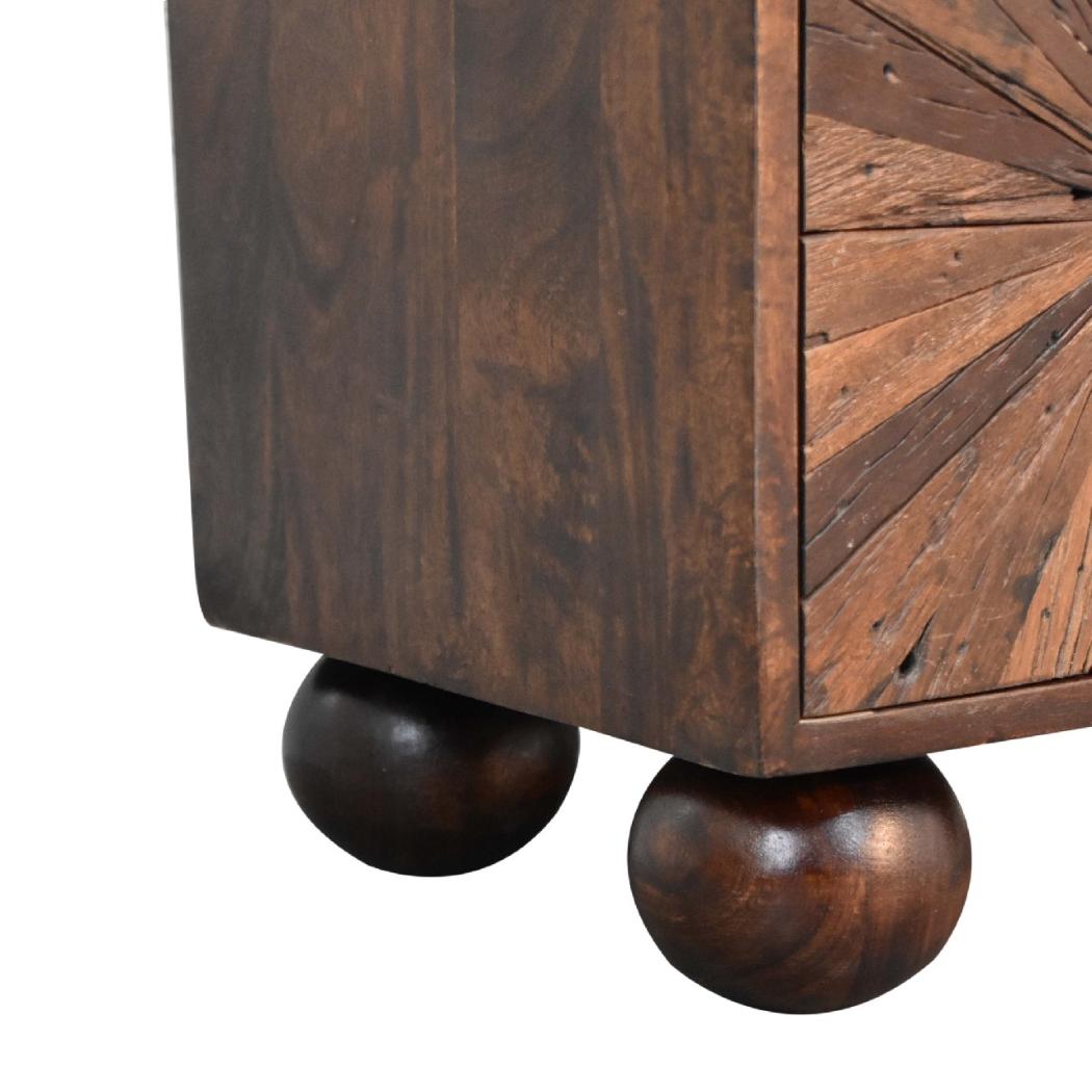 Sunrise Ball TV Unit | Walnut Finish | Sculptural Media Storage