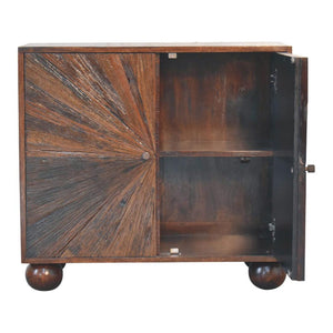Sunrise Ball Walnut Cabinet | Solid Mango Wood | Sculptural Ball Detail