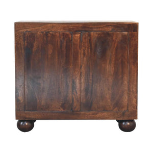 Sunrise Ball Walnut Cabinet | Solid Mango Wood | Sculptural Ball Detail