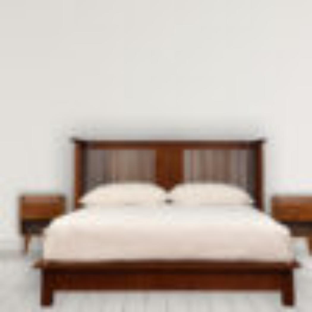Sunrise Carved Bedside Table | Solid Mango Wood | Chestnut Finish | Bedroom Storage