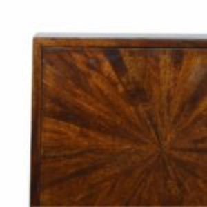Sunrise Door Bedside Table | Solid Mango Wood | Chestnut Finish | Compact Storage