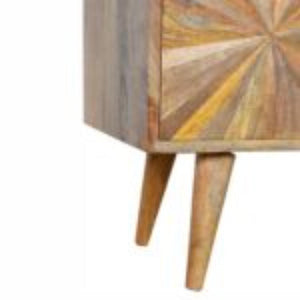 Sunrise Entertainment Unit | Solid Mango Wood | Patterned TV Media Storage